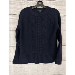 J. Crew Navy Cable Knit Sweater Size XS